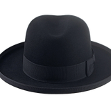 Wide Brim Homburg Fedora | The BOSTONIAN | Custom Handmade Hat Agnoulita Hats 6 | Black, Homburg Fedora, Rabbit fur felt, Single-crease