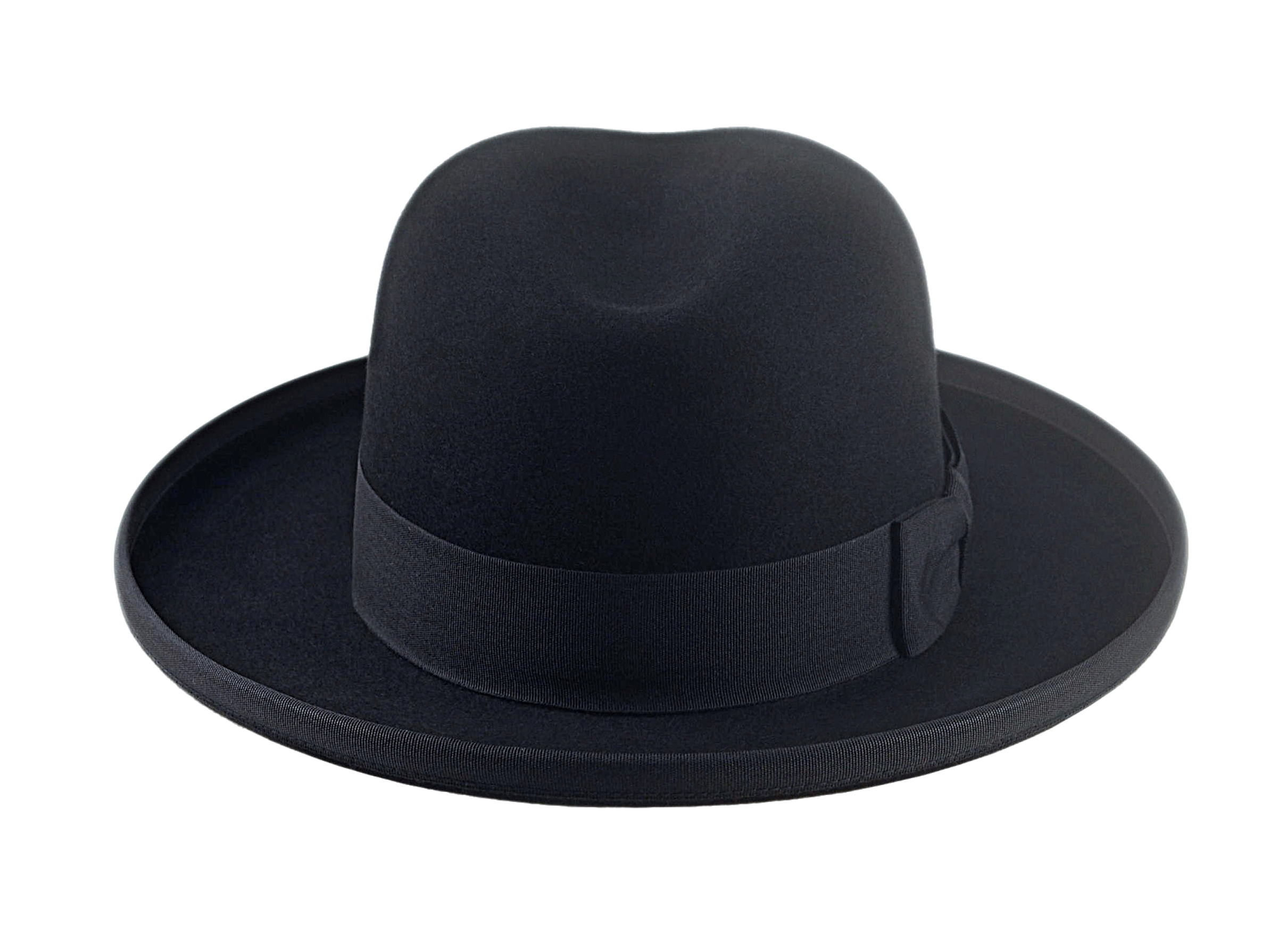 Wide Brim Homburg Fedora | The BOSTONIAN | Custom Handmade Hat Agnoulita Hats 6 | Black, Homburg Fedora, Rabbit fur felt, Single-crease