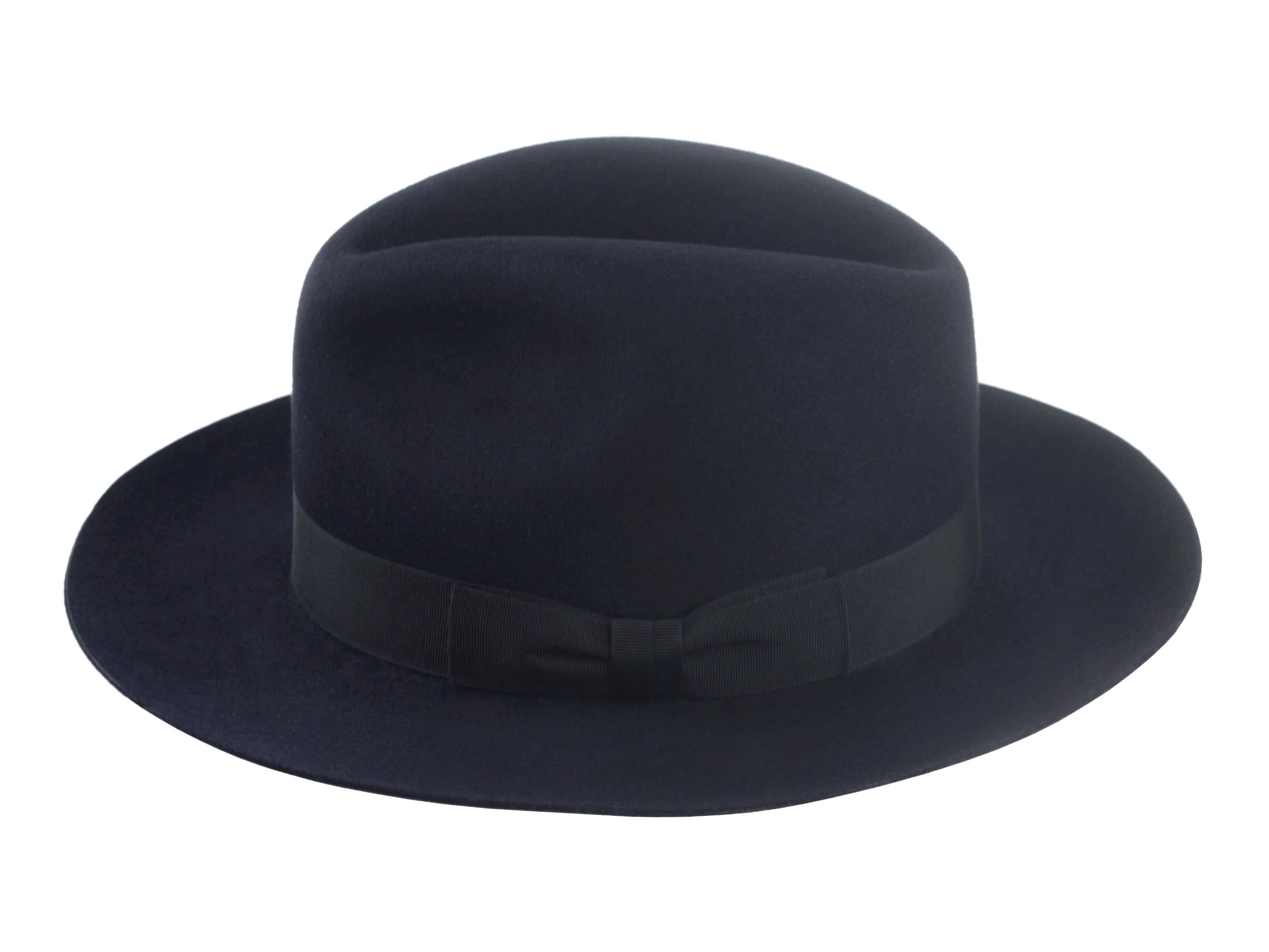 The Brando: View of the 1 1/4" black grosgrain ribbon hatband for a touch of elegance | Agnoulita Hats