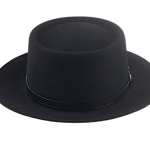 Telescope Crown Fedora | The BRONCO | Custom Handmade Hats Agnoulita Hats 7 | Black, Rabbit fur felt, Telescope, Western Style