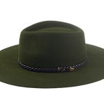 Wide Brim Outback Fedora | The BUSH | Custom Handmade Hats Agnoulita Hats 2 | Green, Outback, Rabbit fur felt, Teardrop