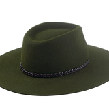 Wide Brim Outback Fedora | The BUSH | Custom Handmade Hats Agnoulita Hats 4 | Green, Outback, Rabbit fur felt, Teardrop