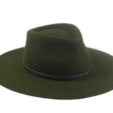 Wide Brim Outback Fedora | The BUSH | Custom Handmade Hats Agnoulita Hats 6 | Green, Outback, Rabbit fur felt, Teardrop
