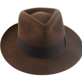 The Capitol: Detailed view of the raw-edge snap brim and elegant profile | Agnoulita Hats