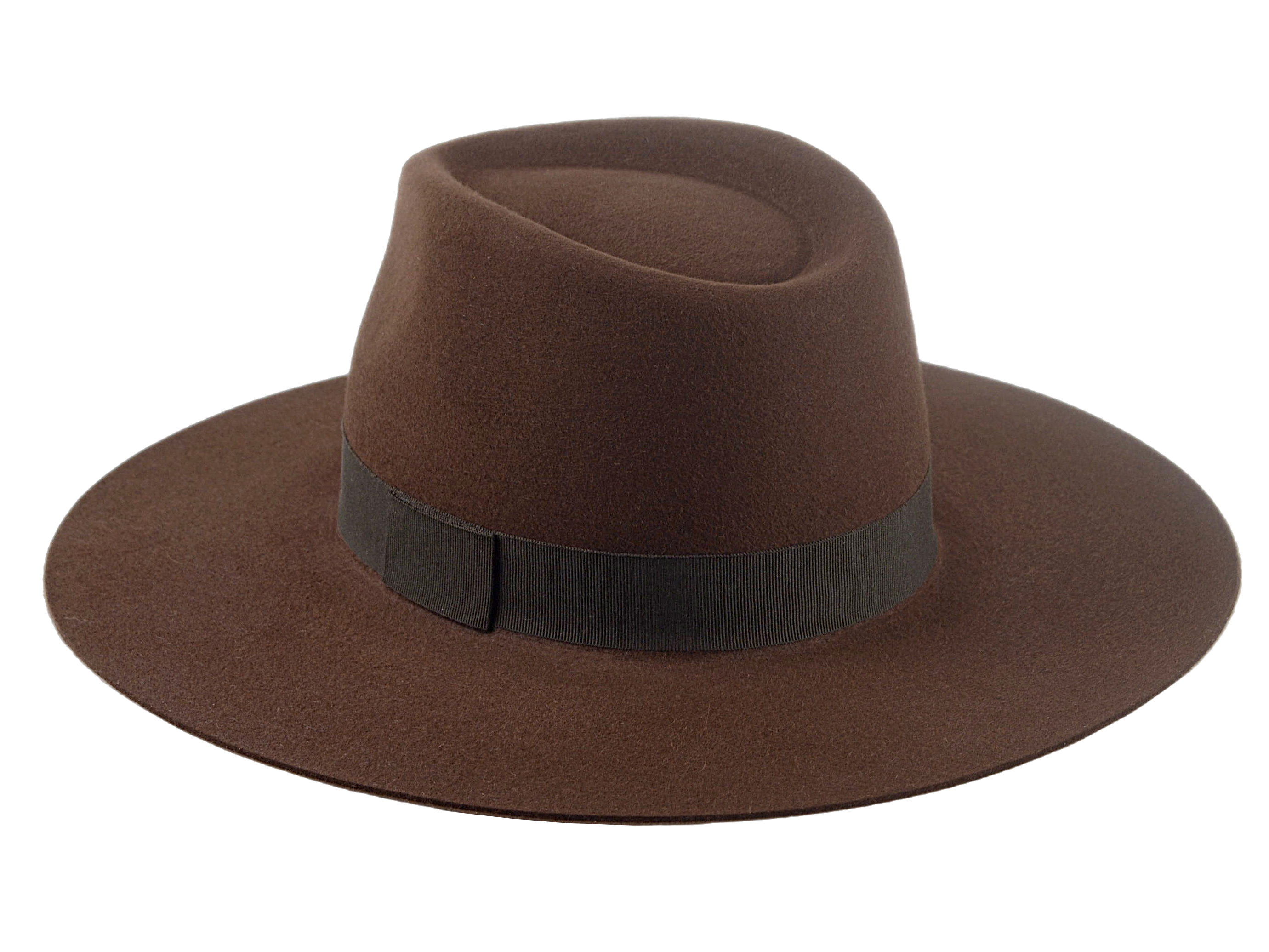 Wide Brim Fedora | The CARAVAN | Custom Handmade Hats Agnoulita Hats 3 | Brown, Rabbit fur felt, Teardrop, Wide Brim Fedora