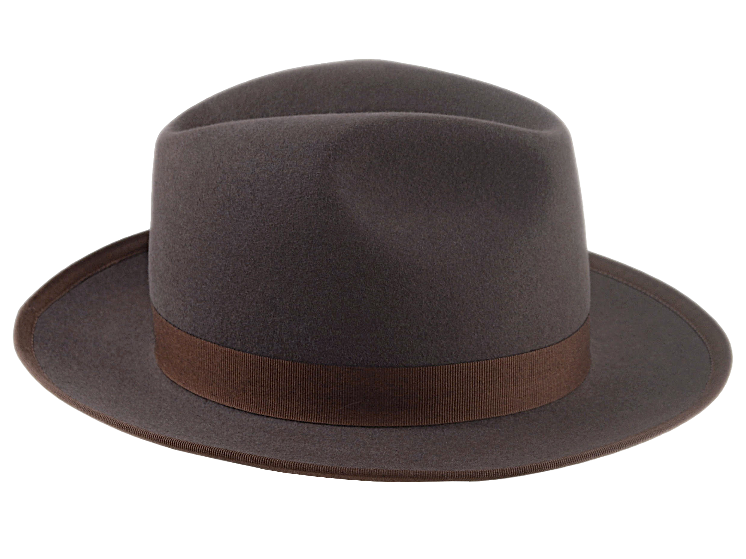 Wide Brim Fedora For Men | The CAVALIERI | Custom Handmade Hats Agnoulita Hats 5 | Caribou Grey, Center-dent, Men's Fedora, Rabbit fur felt