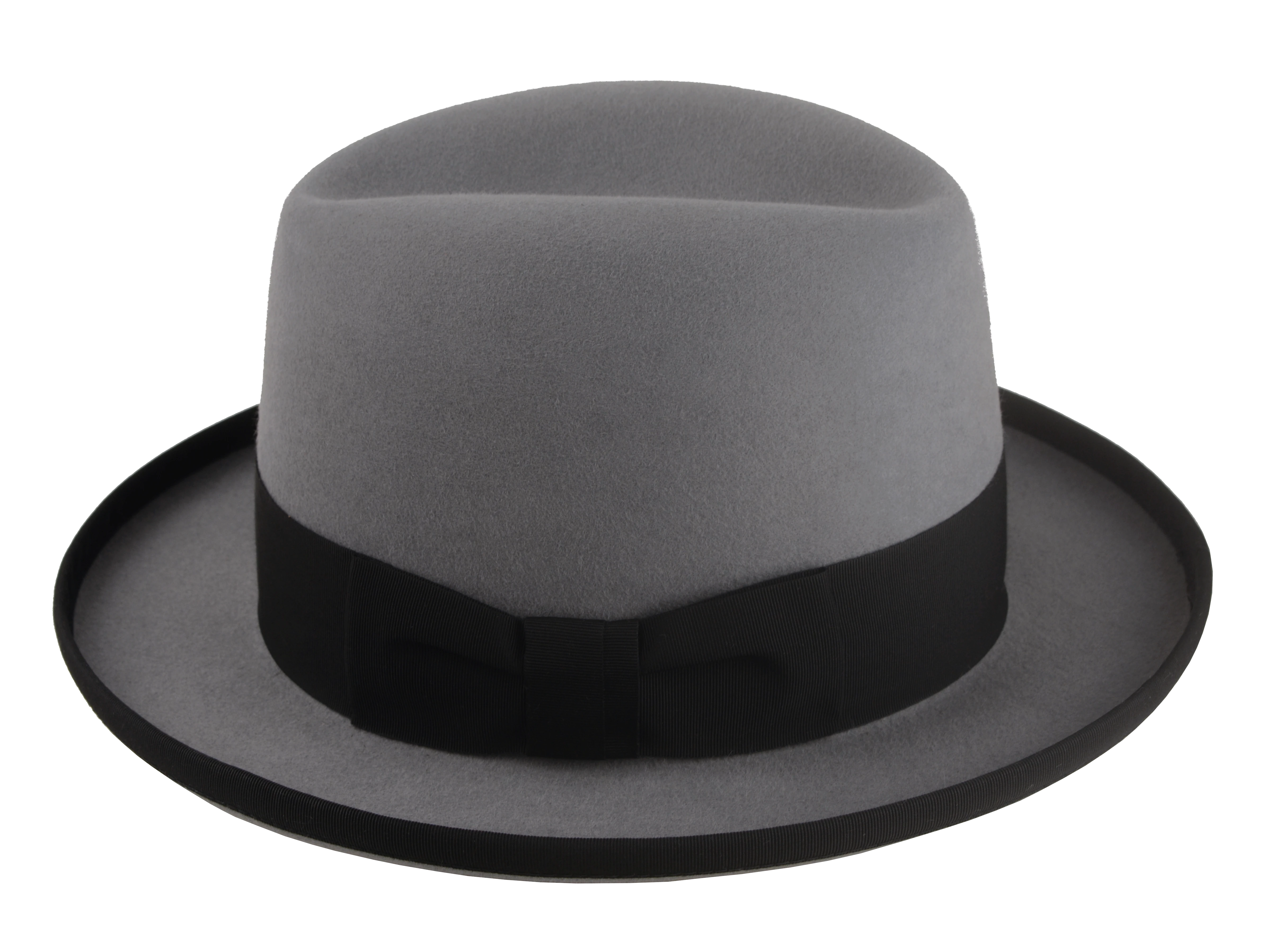 The Cerebelle: Detailed view of the 1 1/2" grosgrain ribbon hatband in black | Agnoulita Hats