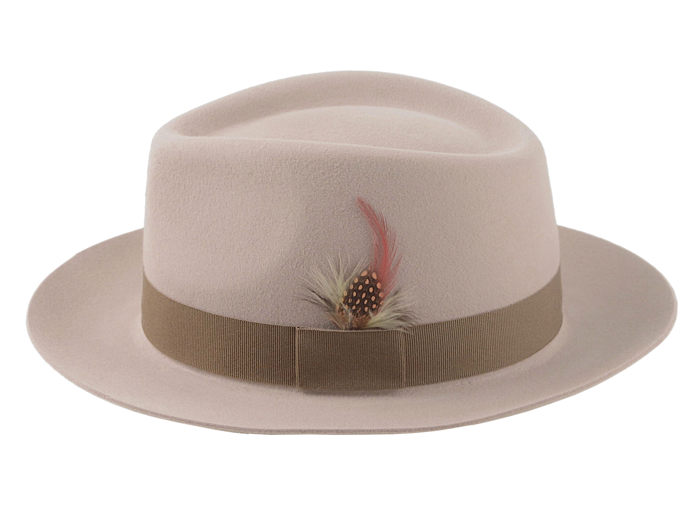 Medium Crown Fedora | The CLUBBER | Custom Handmade Hats Agnoulita Hats 2 | Beige, Men's Fedora, Rabbit fur felt, Teardrop