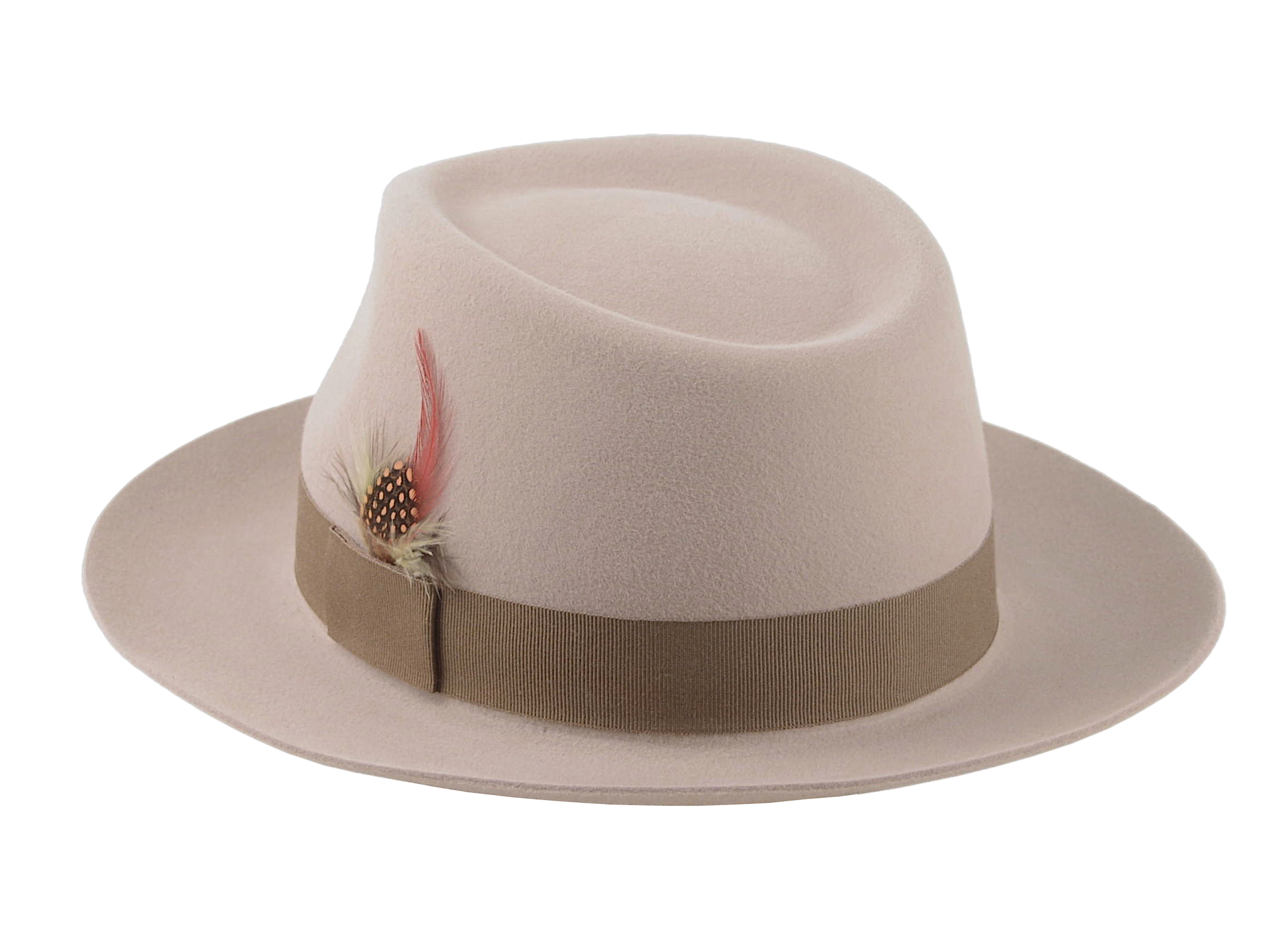 Medium Crown Fedora | The CLUBBER | Custom Handmade Hats Agnoulita Hats 3 | Beige, Men's Fedora, Rabbit fur felt, Teardrop