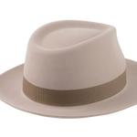 Medium Crown Fedora | The CLUBBER | Custom Handmade Hats Agnoulita Hats 4 | Beige, Men's Fedora, Rabbit fur felt, Teardrop