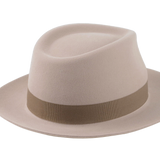 Medium Crown Fedora | The CLUBBER | Custom Handmade Hats Agnoulita Hats 4 | Beige, Men's Fedora, Rabbit fur felt, Teardrop
