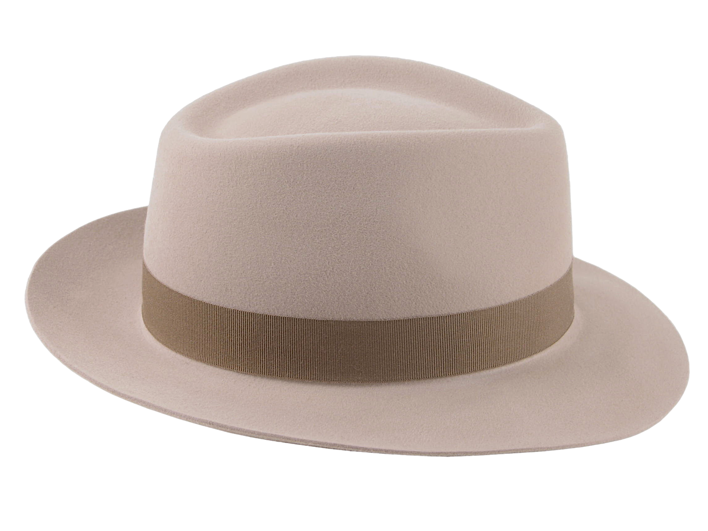 Medium Crown Fedora | The CLUBBER | Custom Handmade Hats Agnoulita Hats 5 | Beige, Men's Fedora, Rabbit fur felt, Teardrop