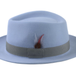 Medium Crown Fedora | The CLUBBER | Custom Handmade Hats Agnoulita Hats 2 | Blue, Light Blue, Men's Fedora, Rabbit fur felt, Teardrop