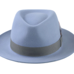 Medium Crown Fedora | The CLUBBER | Custom Handmade Hats Agnoulita Hats 6 | Blue, Light Blue, Men's Fedora, Rabbit fur felt, Teardrop
