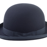 Classic Bowler Hat for Men | The COKE | Custom Handmade Hats Agnoulita Hats 2 | Bowler Hat, Dark Grey, Rabbit fur felt, Round Crown