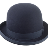 Classic Bowler Hat for Men | The COKE | Custom Handmade Hats Agnoulita Hats 4 | Bowler Hat, Dark Grey, Rabbit fur felt, Round Crown