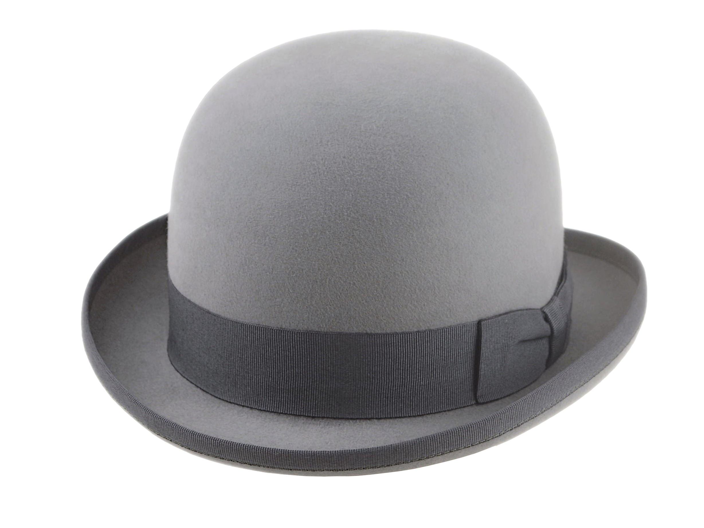 Classic Bowler Hat | The COKE | Custom Handmade Hats Agnoulita Hats 1 | Bowler Hat, Pewter Grey, Rabbit fur felt, Round Crown
