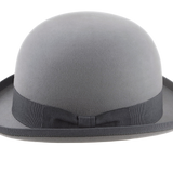 Classic Bowler Hat | The COKE | Custom Handmade Hats Agnoulita Hats 2 | Bowler Hat, Pewter Grey, Rabbit fur felt, Round Crown