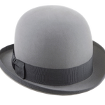 Classic Bowler Hat | The COKE | Custom Handmade Hats Agnoulita Hats 3 | Bowler Hat, Pewter Grey, Rabbit fur felt, Round Crown