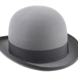 Classic Bowler Hat | The COKE | Custom Handmade Hats Agnoulita Hats 6 | Bowler Hat, Pewter Grey, Rabbit fur felt, Round Crown
