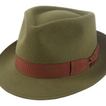Fur Felt Trilby Fedora | The COLOMBO | Custom Handmade Hats Agnoulita Hats 1 | Green, Men's Fedora, Rabbit fur felt, Teardrop