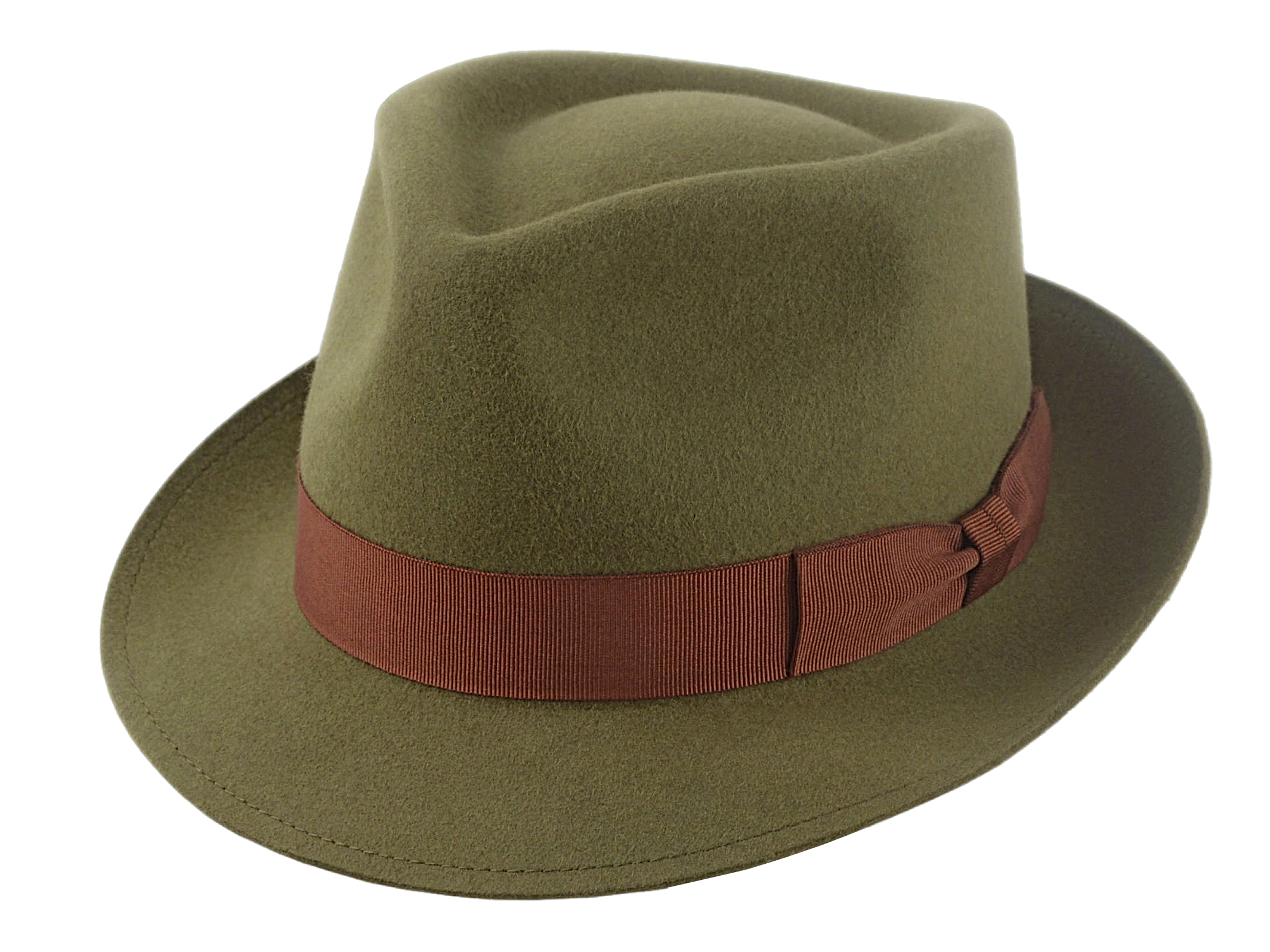 Fur Felt Trilby Fedora | The COLOMBO | Custom Handmade Hats Agnoulita Hats 1 | Green, Men's Fedora, Rabbit fur felt, Teardrop