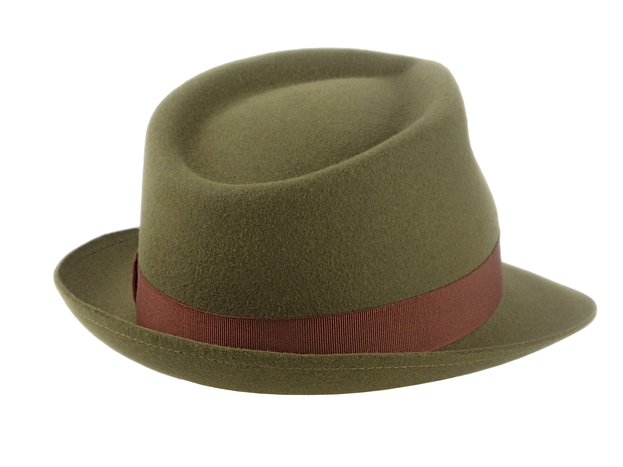 Fur Felt Trilby Fedora | The COLOMBO | Custom Handmade Hats Agnoulita Hats 4 | Green, Men's Fedora, Rabbit fur felt, Teardrop