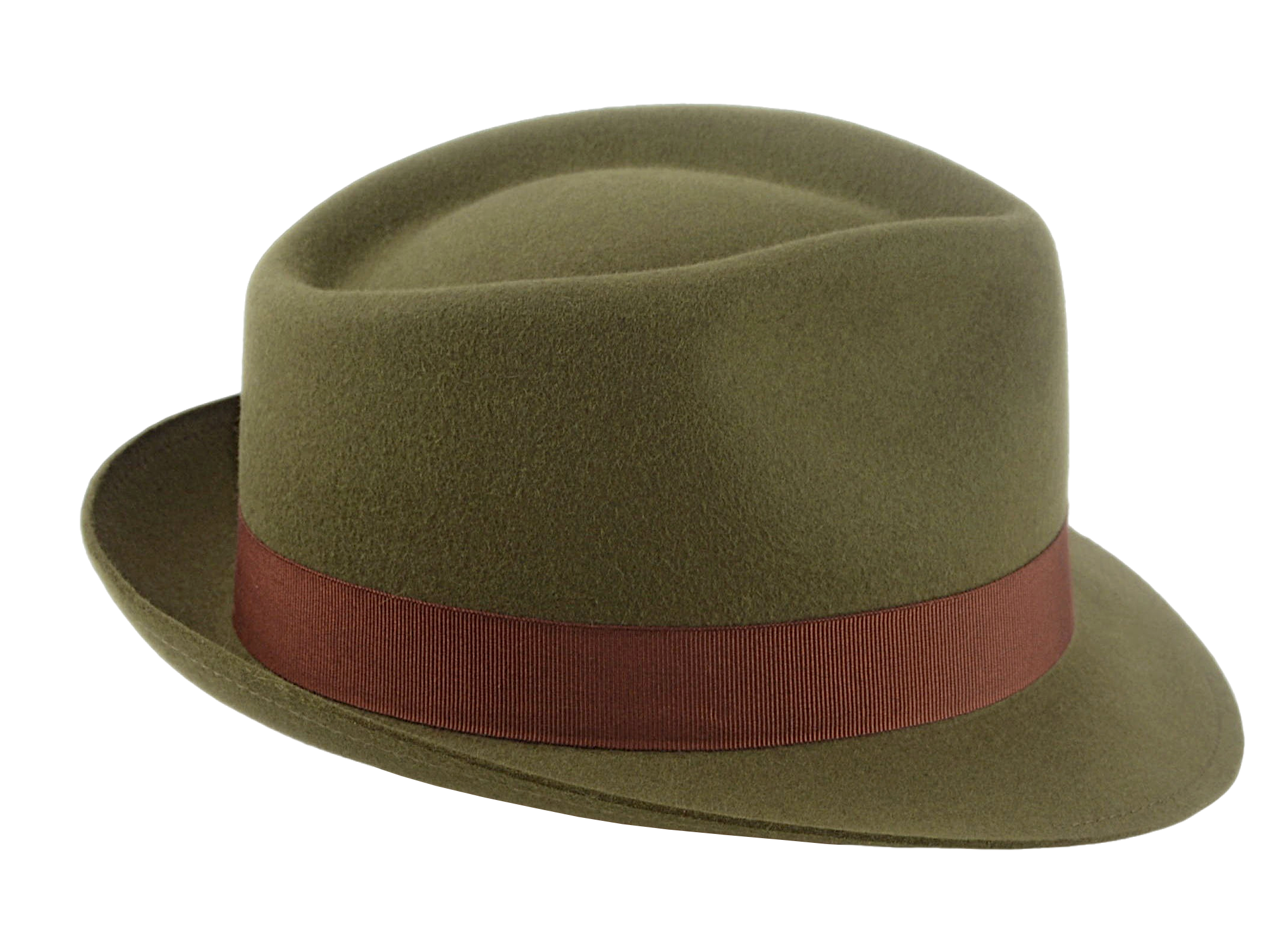 Fur Felt Trilby Fedora | The COLOMBO | Custom Handmade Hats Agnoulita Hats 5 | Green, Men's Fedora, Rabbit fur felt, Teardrop