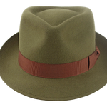 Fur Felt Trilby Fedora | The COLOMBO | Custom Handmade Hats Agnoulita Hats 6 | Green, Men's Fedora, Rabbit fur felt, Teardrop