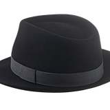 Trilby Fedora Hat for Men | The COOPER | Custom Handmade Hats Agnoulita Hats 3 | Black, Men's Fedora, Rabbit fur felt, Teardrop