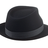 Trilby Fedora Hat for Men | The COOPER | Custom Handmade Hats Agnoulita Hats 4 | Black, Men's Fedora, Rabbit fur felt, Teardrop