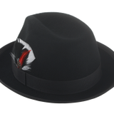 The Crab - Premium Wool Felt Trilby Fedora For Men or Women with Feather in Black White and Red Color | Agnoulita Quality Custom Hats 3