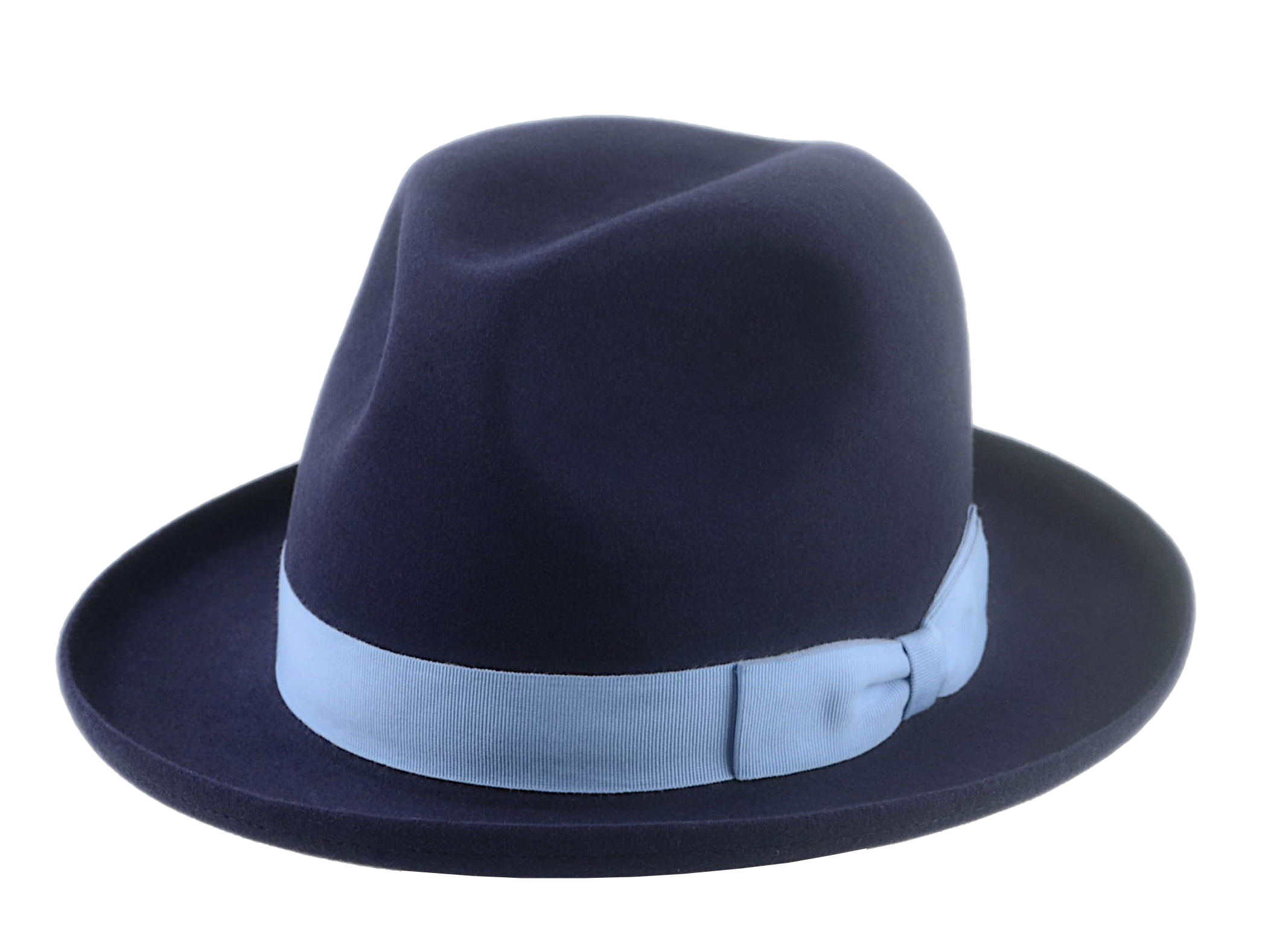 Homburg Beaver Fedora | The CYRUS | Custom Handmade Hats Agnoulita Hats 1 | Beaver fur felt, Blue, Center-dent, Custom Beaver Fedora, Navy