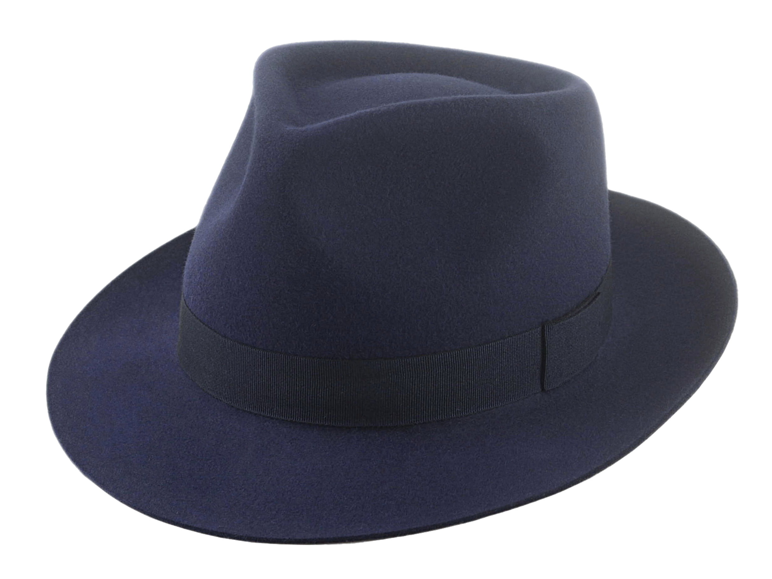 Classic Teardrop Fedora | The DIPLOMAT | Custom Handmade Hats Agnoulita Hats 1 | Center-dent, Rabbit fur felt, Sky Blue, Unisex Fedora