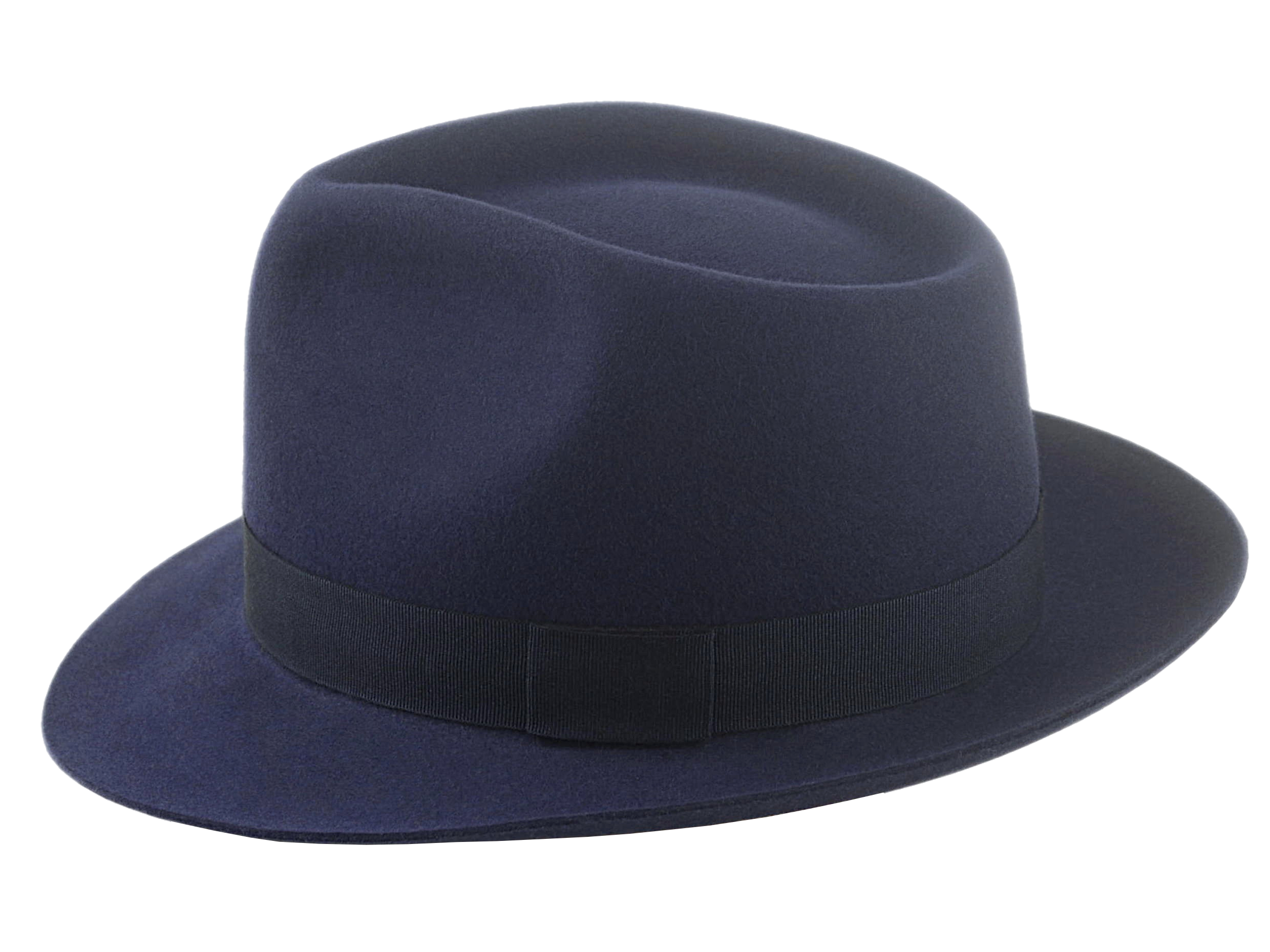 Classic Teardrop Fedora | The DIPLOMAT | Custom Handmade Hats Agnoulita Hats 2 | Center-dent, Rabbit fur felt, Sky Blue, Unisex Fedora