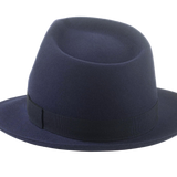 Classic Teardrop Fedora | The DIPLOMAT | Custom Handmade Hats Agnoulita Hats 3 | Center-dent, Rabbit fur felt, Sky Blue, Unisex Fedora