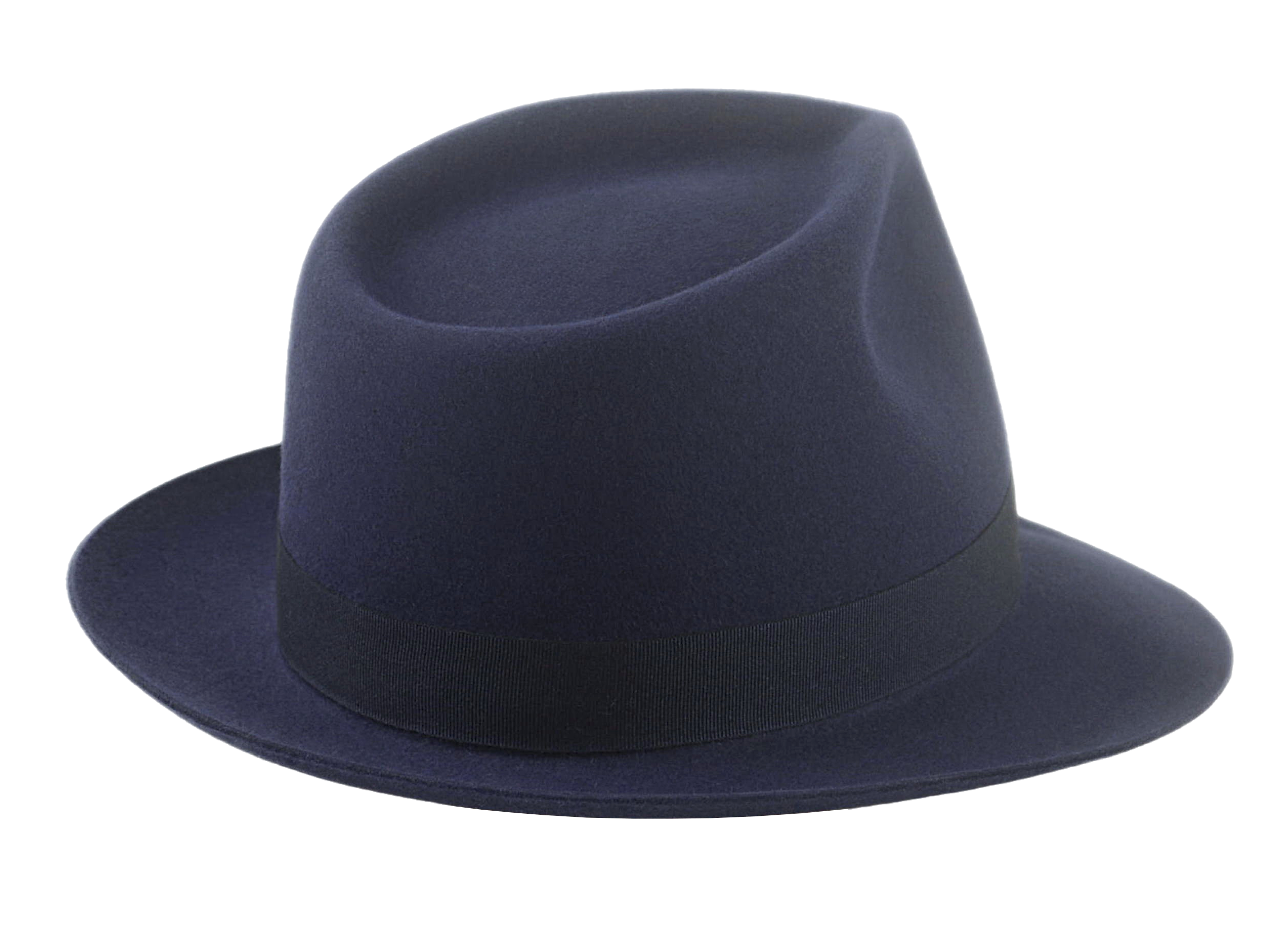 Classic Teardrop Fedora | The DIPLOMAT | Custom Handmade Hats Agnoulita Hats 4 | Center-dent, Rabbit fur felt, Sky Blue, Unisex Fedora