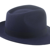 Classic Teardrop Fedora | The DIPLOMAT | Custom Handmade Hats Agnoulita Hats 5 | Center-dent, Rabbit fur felt, Sky Blue, Unisex Fedora