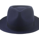 Classic Teardrop Fedora | The DIPLOMAT | Custom Handmade Hats Agnoulita Hats 6 | Center-dent, Rabbit fur felt, Sky Blue, Unisex Fedora