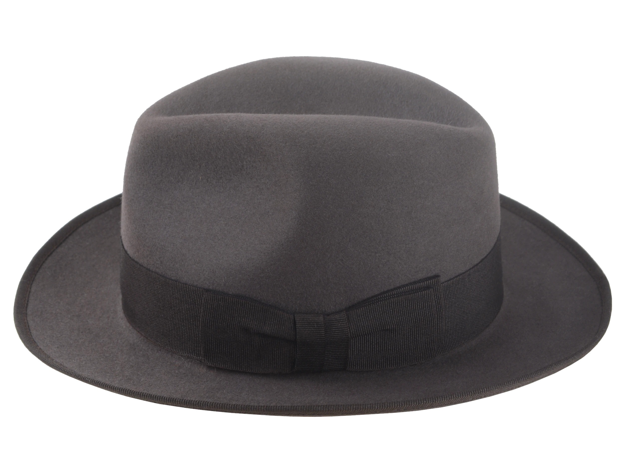 The Dogal: Frontal perspective emphasizing the pinch front crown and hatband | Agnoulita Hats