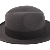 The Dogal: Side angle highlighting the 2 3/8" ribbon-bound fedora snap brim | Agnoulita Hats