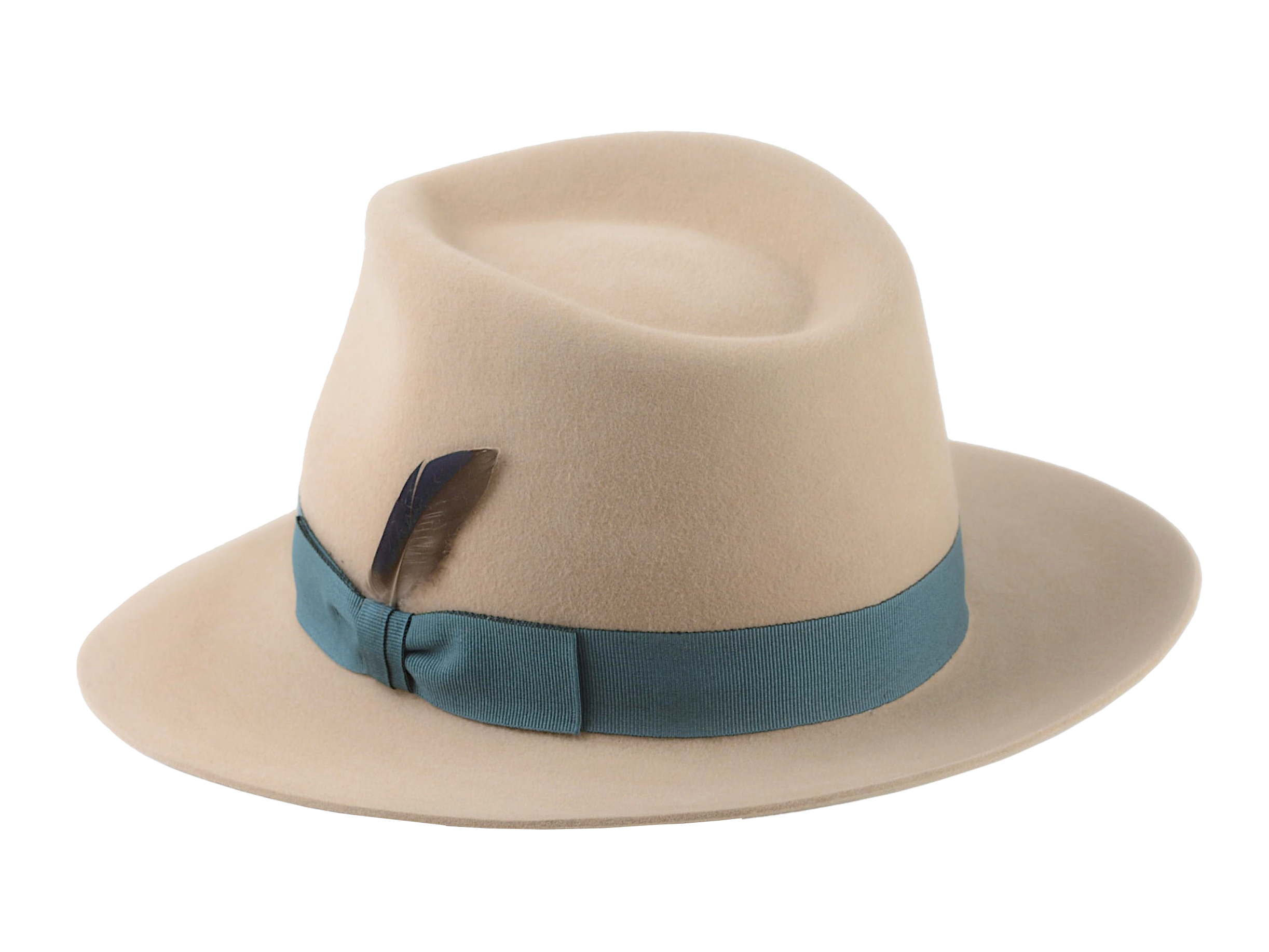 Men's Fedora | The DRAKE | Custom Handmade Hats Agnoulita Hats 3 | Camel, Men's Fedora, Rabbit fur felt, Teardrop