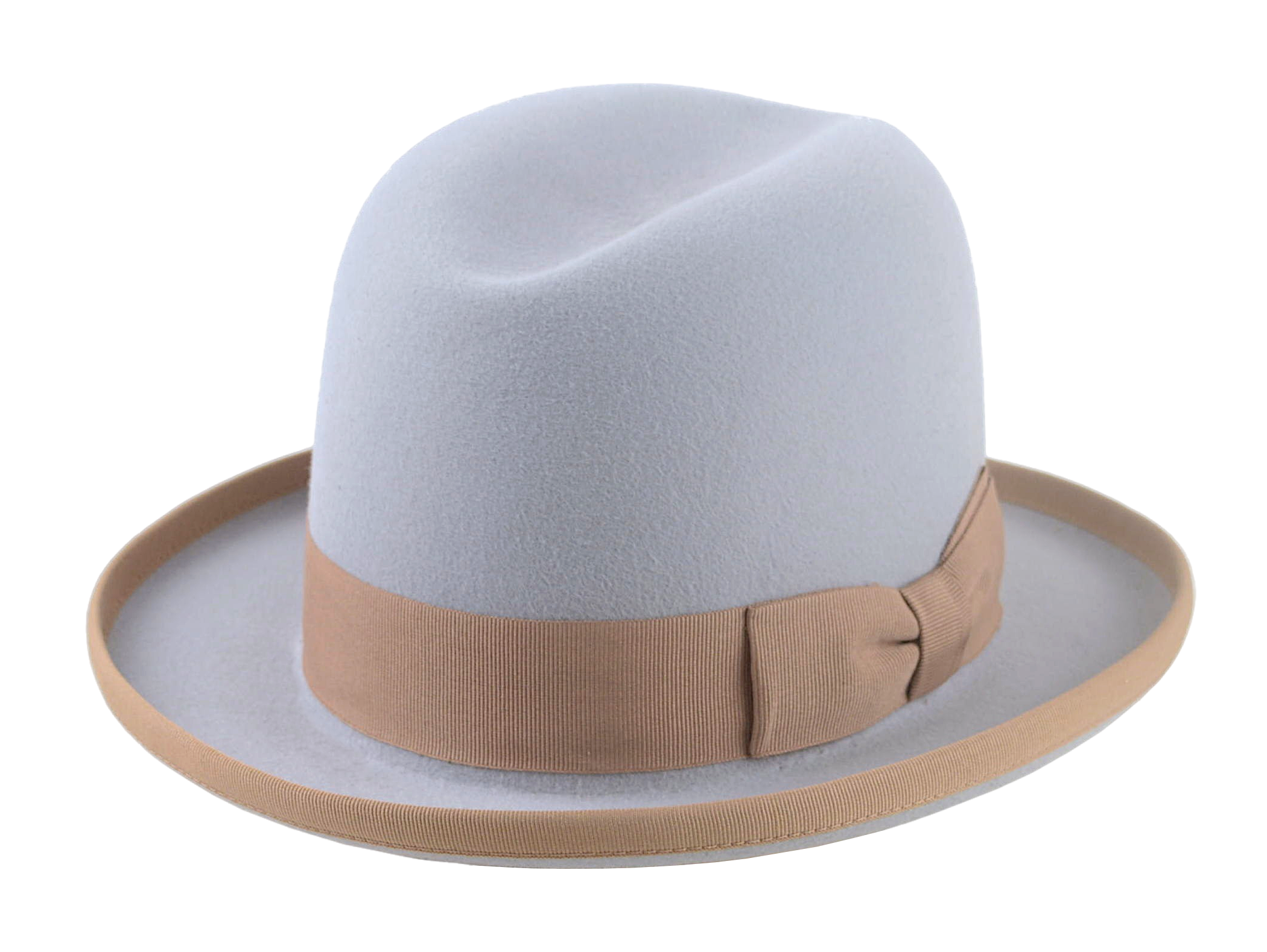 Homburg Fedora Hat For Men | The EARL | Custom Handmade Hats Agnoulita Hats 1 | Grey, Homburg Fedora, Rabbit fur felt, Single-crease