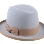 Homburg Fedora Hat For Men | The EARL | Custom Handmade Hats Agnoulita Hats 3 | Grey, Homburg Fedora, Rabbit fur felt, Single-crease