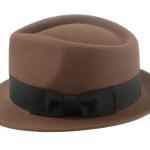 The Echo - Dark Taupe Premium Fur Felt Trilby Hat for Men with Teardrop Crown Design | Agnoulita Quality Custom Hats 2
