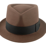 The Echo - Dark Taupe Premium Fur Felt Trilby Hat for Men with Teardrop Crown Design | Agnoulita Quality Custom Hats 6