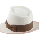 The Galante: Angled shot highlighting the wide-brim and smooth surface finish | Agnoulita Hats