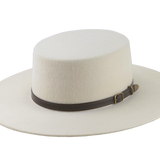Flat Crown Wide Brim Bolero Hat | The ASTRUM | Custom Handmade Hats Agnoulita Hats 1 | Off-White, Western Style