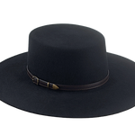 Flat Crown Cowboy Hat | The GALLOPER | Custom Handmade Hats Agnoulita Hats 3 | Black, Western Style