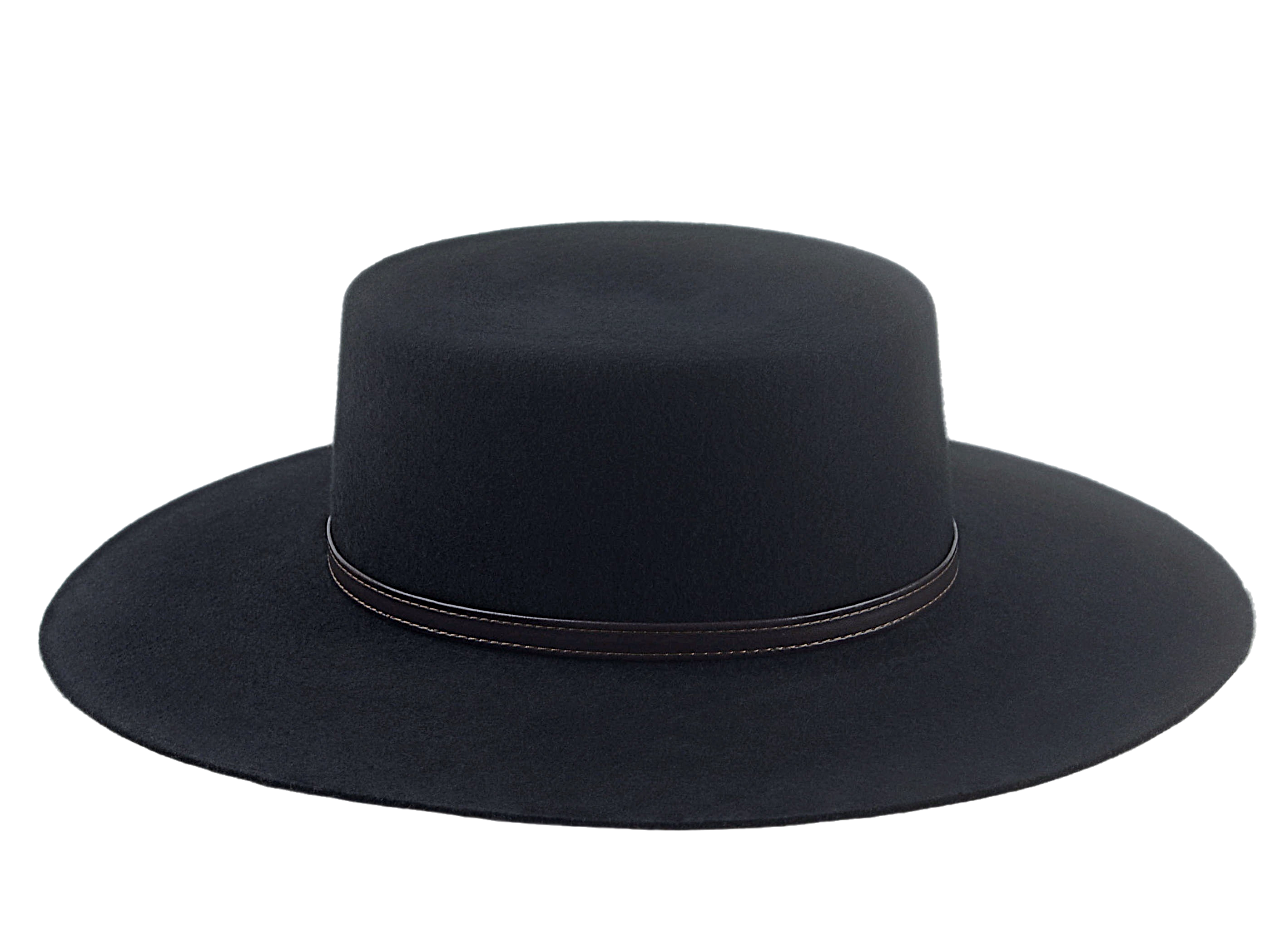 Flat Crown Cowboy Hat | The GALLOPER | Custom Handmade Hats Agnoulita Hats 5 | Black, Western Style